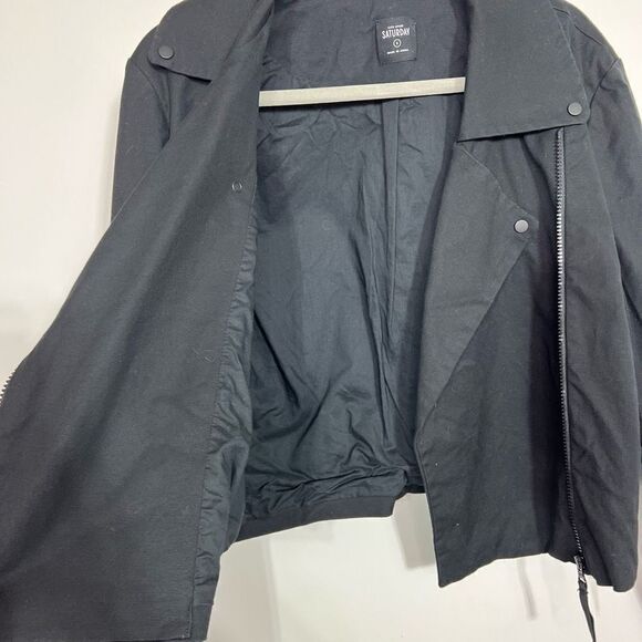 Kate Spade Saturday Black Moto Style Jacket Women's Size Small - Picture 3 of 6